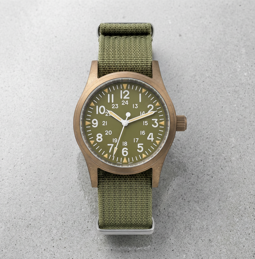 Vintage vojenské field hodinky – 38mm VH31