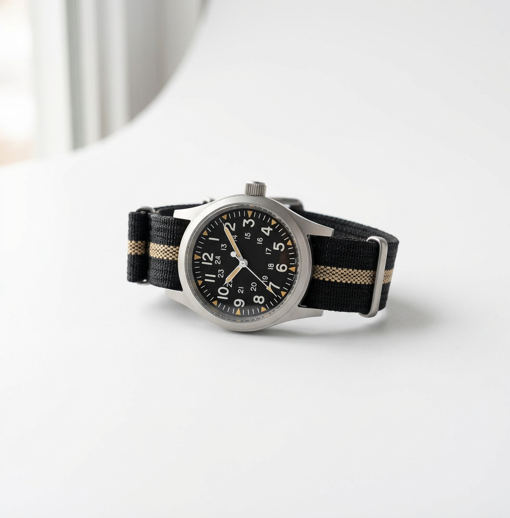 Vintage vojenské field hodinky – 38mm VH31