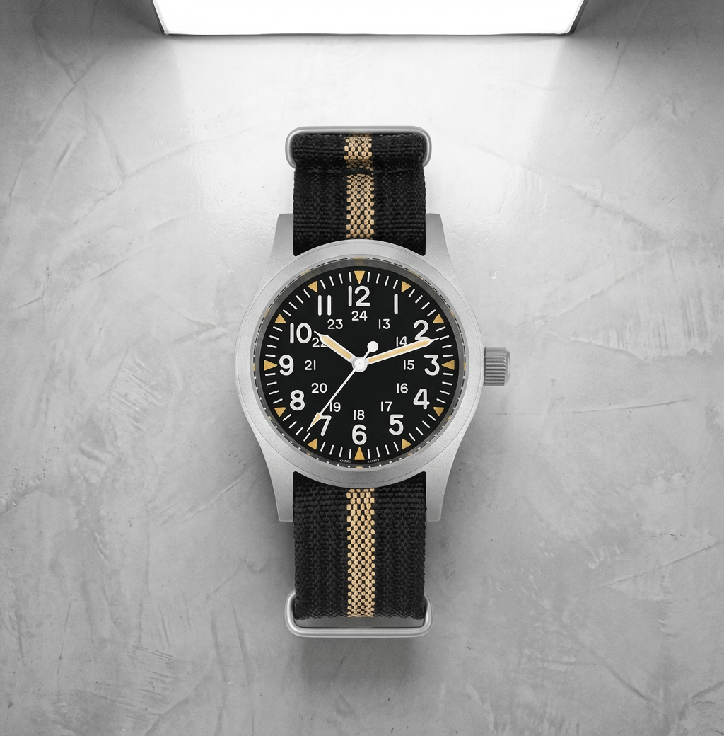 Vintage vojenské field hodinky – 38mm VH31