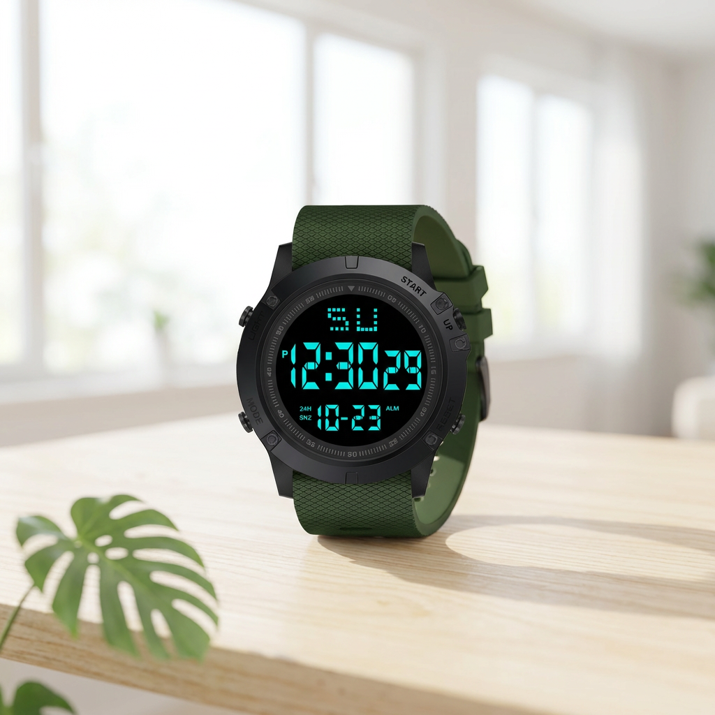 Digitální hodinky s velkým ciferníkem – oversized sportovní edice